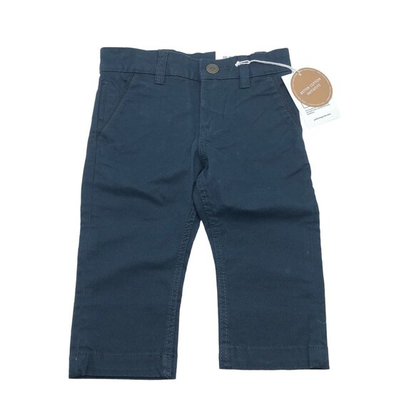 Polarn O. Pyret Navy Cotton Blend Baby Khaki Pants 9-12 Months - Picture 1 of 8